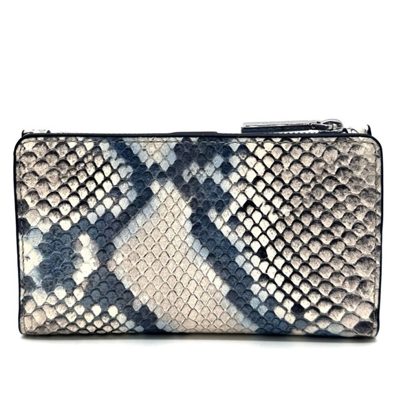 Kate Spade Leila Small Slim Bifold Wallet Snakeskin Blue (NWT) - Picture 6 of 10